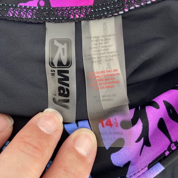 R way Swimwear Girl's Stretch Printed Waistband Pull-On  Skirt Black Size 14.5 - Picture 5 of 8